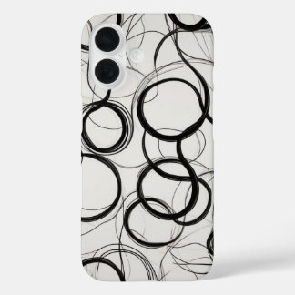 Interlocking Circles Line Art iPhone 16 Case