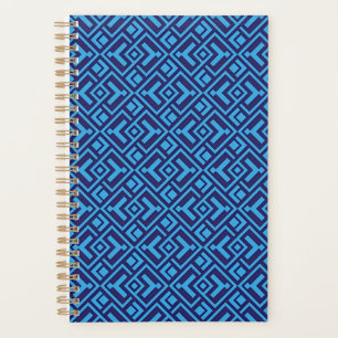 Interlocking Diamonds: Dark Blue Geometric Pattern Planner