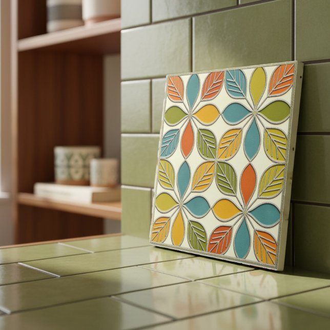 Interlocking Floral Mid-Century Modern #8 ID1224 Tile (Creator Uploaded)