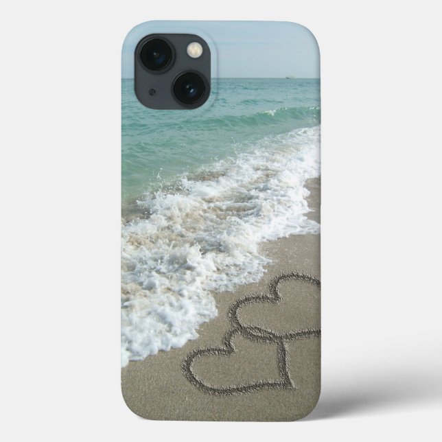 Interlocking Hearts on Beach Sand Case-Mate iPhone Case (Back)