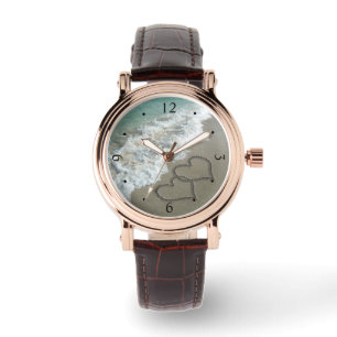 Interlocking Hearts on Beach Sand Watch