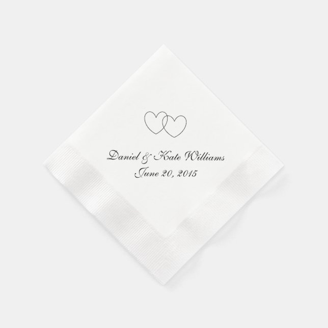 "Interlocking Hearts" Paper Napkins (Corner)