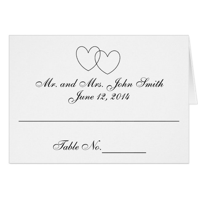 "Interlocking Hearts" Place Cards (Front Horizontal)