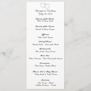 "Interlocking Hearts" Wedding Program Programme