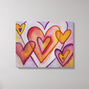 Interlocking Love Hearts Canvas Art Paintings