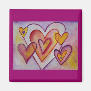 Interlocking Love Hearts Custom Magnets