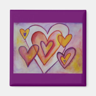 Interlocking Love Hearts Custom Magnets