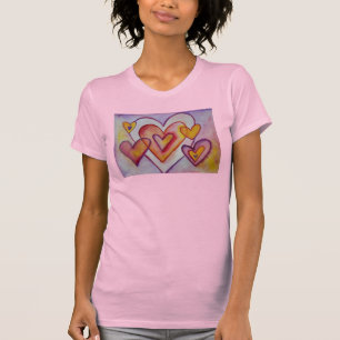 Interlocking Love Hearts Painting Custom T-Shirts
