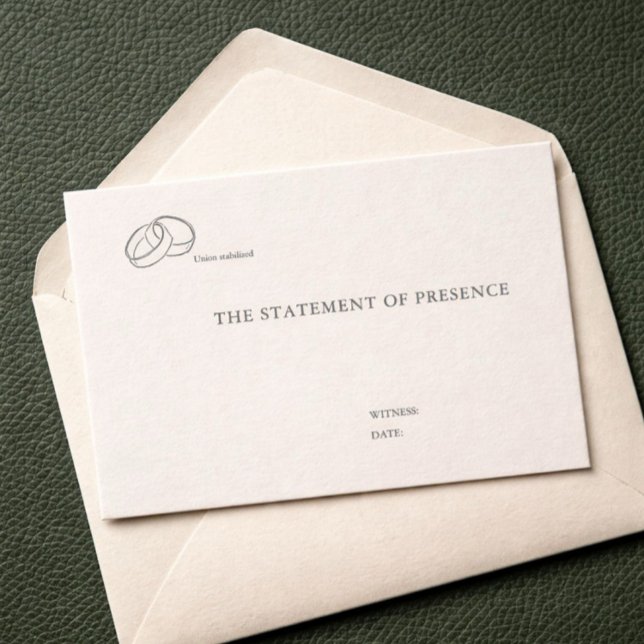 Interlocking Rings- Minimalist Wedding Enclosure Card (Civil ceremony enclosure card )