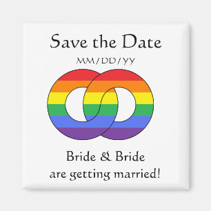 Interlocking Rings - rainbow - magnet