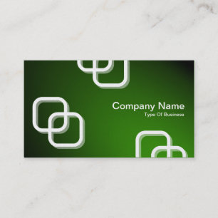 Interlocking Squares 3d - Spotlit - Green (Gold) Business Card