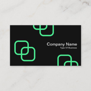 Interlocking Squares - Mint Green on Black Business Card