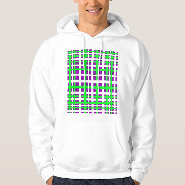 Interlocking Stripes Black Green Purple Hoodie (Front)