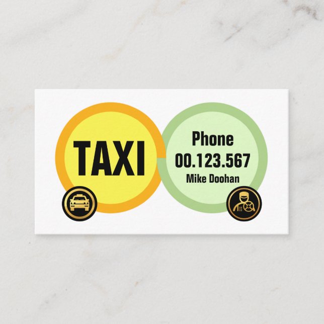 Interlocking Tires Taxi Transport Business Card (Front)