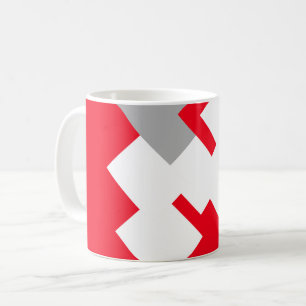 Interlocking White Squares on a Red Background Coffee Mug