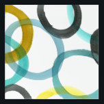 Interlocking Yellow & Blue Circles Acrylic Wall Art<br><div class="desc">A simple print of interlocking yellow and blue circles by Megan Meagher. The white background lets the colours of the circles pop. Purchase yours today!</div>