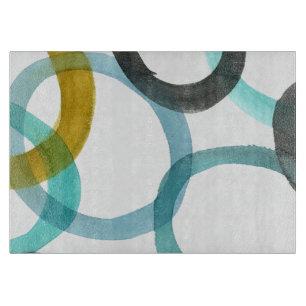 Interlocking Yellow & Blue Circles Cutting Board