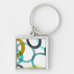 Interlocking Yellow & Blue Circles Key Ring