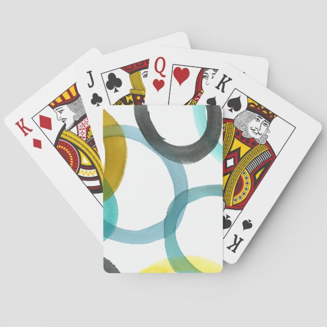Interlocking Yellow & Blue Circles Playing Cards (Back)