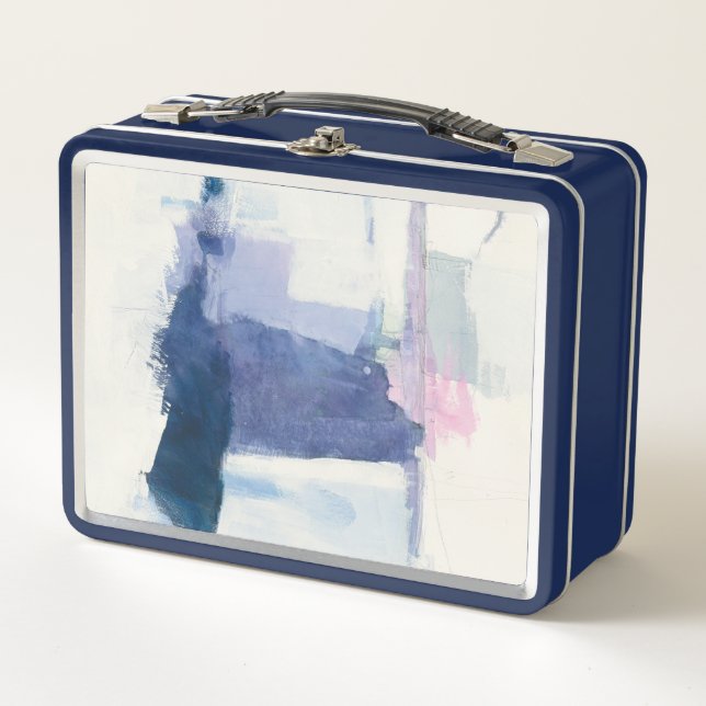 Interlude | Abstract In Blue Metal Lunch Box (Front)