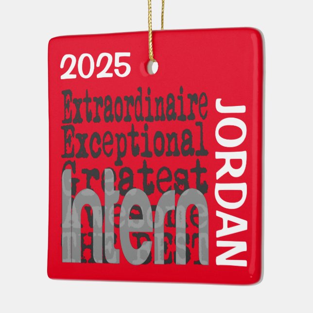 Intern Extraordinaire CUSTOM Ceramic Ornament (Left)