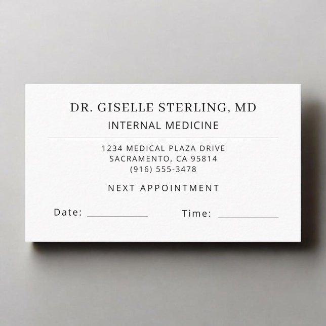 Internal Medicine Doctor Office Appointment Card (Creator Uploaded)