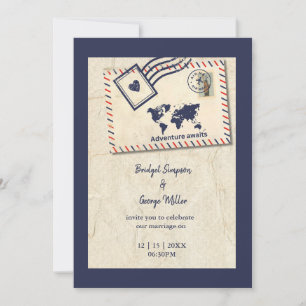 International Adventure Rustic Destination Wedding Invitation