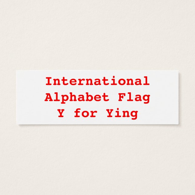 International Alphabet Flags Y (Back)
