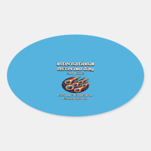 International Asteroid Day. Oval Sticker
