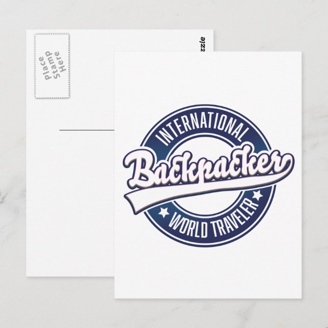 International Backpacker Word Traveller logo Postcard (Front/Back)