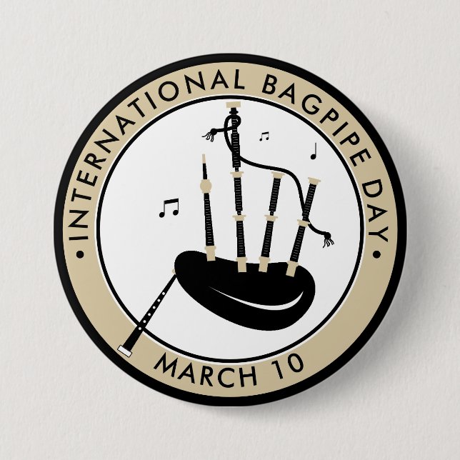 International Bagpipe Day 7.5 Cm Round Badge (Front)