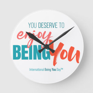 International Being You Day Quotes - Wall Clock