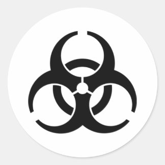 International Biohazard Warning Symbol Classic Round Sticker