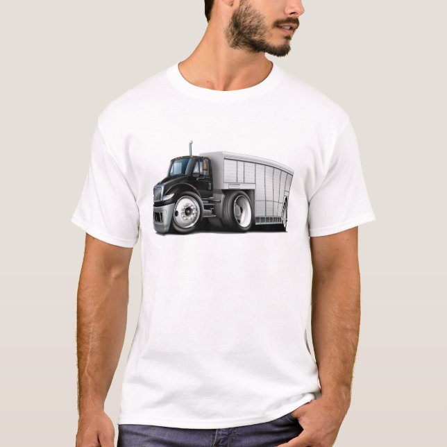 International Black-White Delivery Truck T-Shirt (Front)