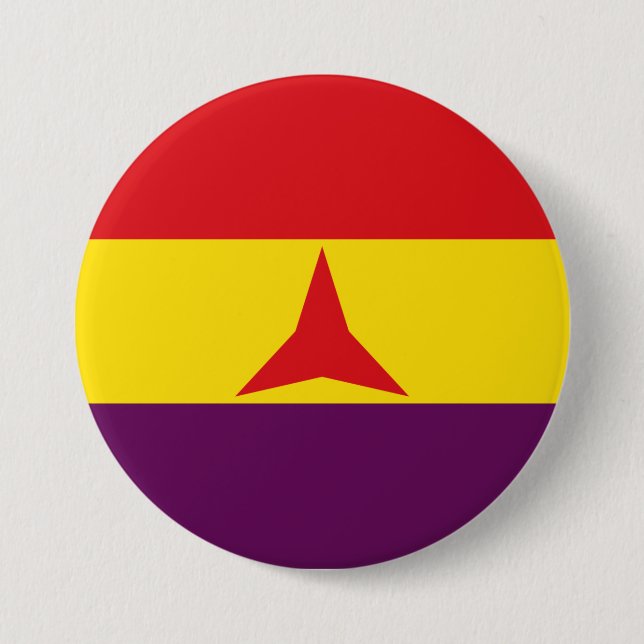 International Brigades Flag (Spanish Civil War) 7.5 Cm Round Badge (Front)