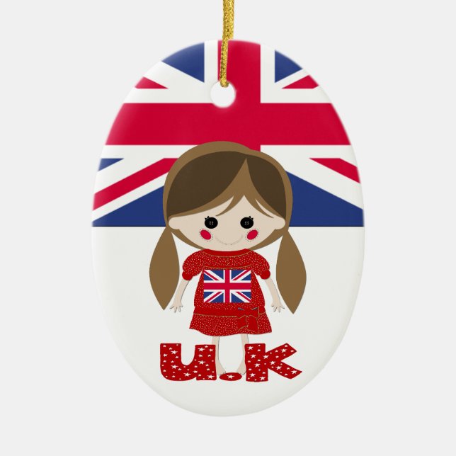 International - British Girl - SRF Ceramic Tree Decoration (Front)