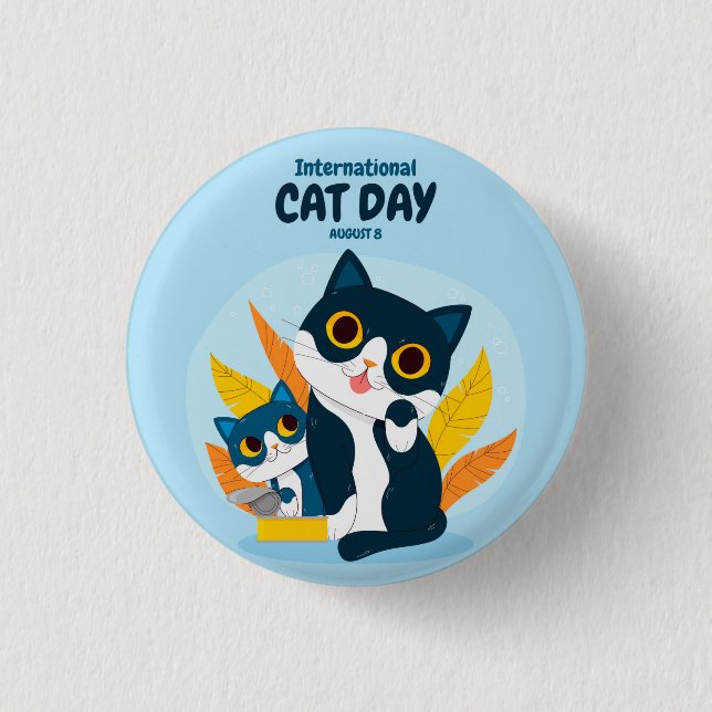 International Cat Day  3 Cm Round Badge (Front)