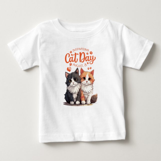International cat day baby T-Shirt (Front)