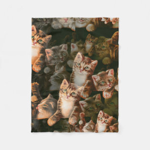 International Cat Day - Cats Texture Pattern Fleece Blanket