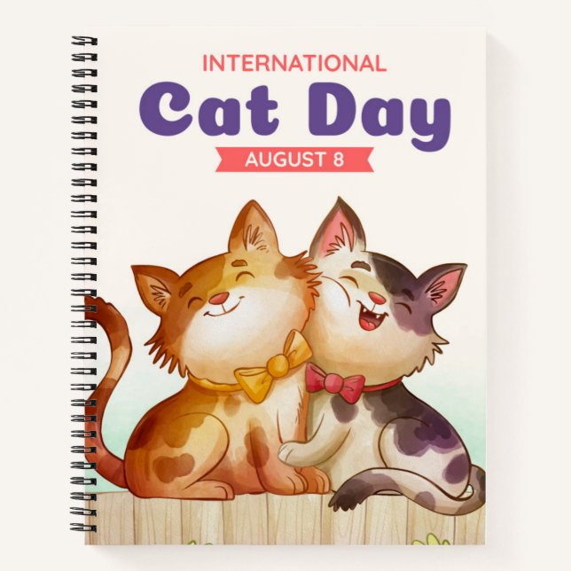 International Cat Day  Notebook (Front)