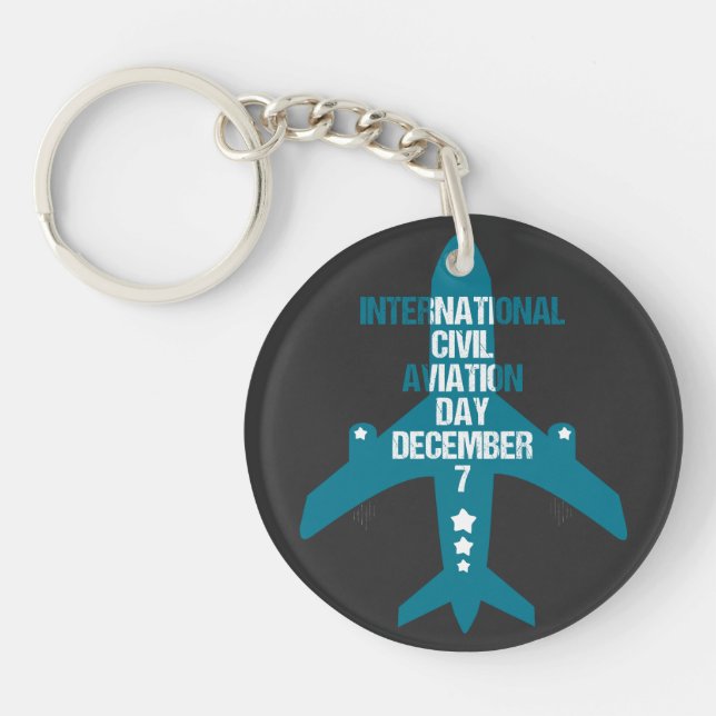 International Civil Aviation Day December 7 Key Ring (Front)