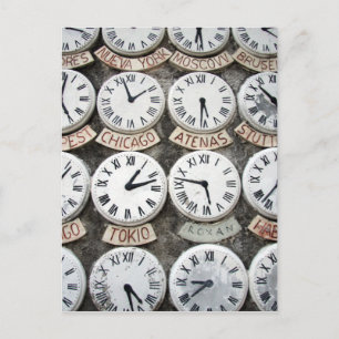 International Clocks Postcard