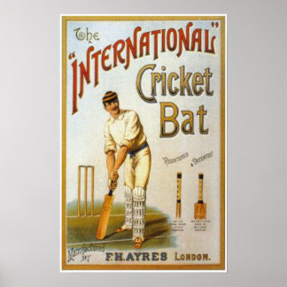 International Cricket Bat Poster