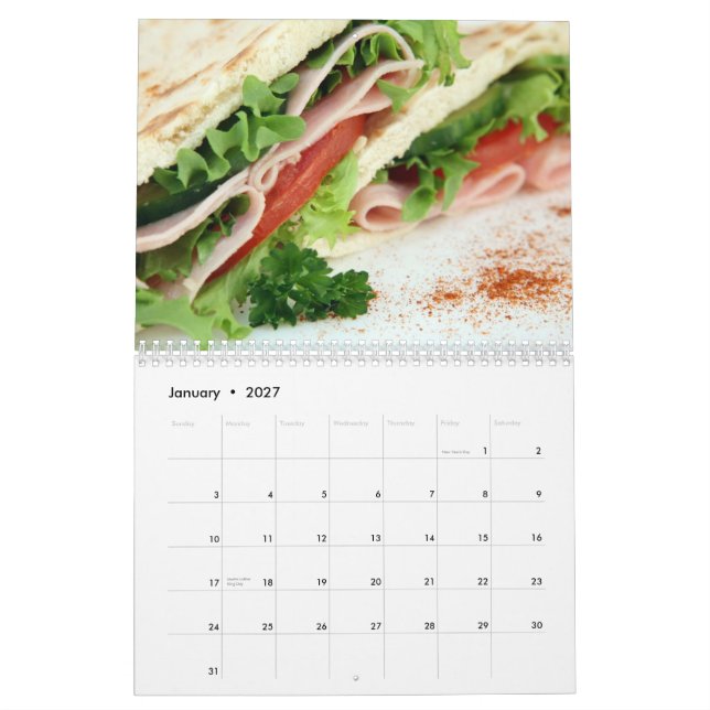 International Cuisines Calendar (Jan 2027)