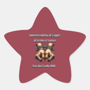 International Day in support of Torture Victims. 2 Star Sticker
