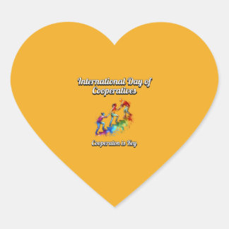 International Day of Cooperatives.  Heart Sticker