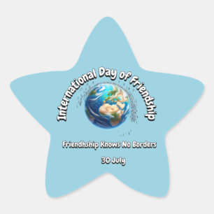 International Day of Friendship. No Borders. Star Sticker