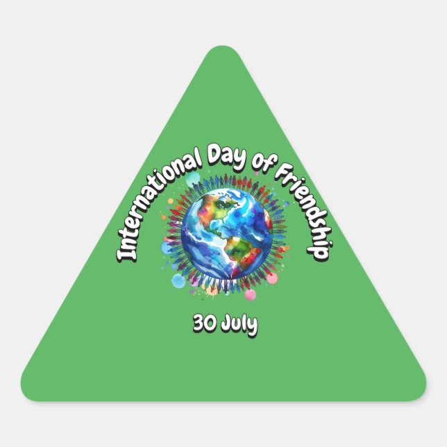 International Day of Friendship.  Triangle Sticker (Front)