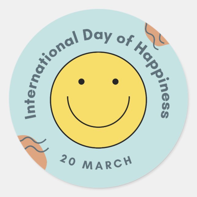 International Day of Happiness Classic Round Sticker (Front)
