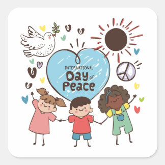 International Day of Peace Spread a Little Peace Square Sticker